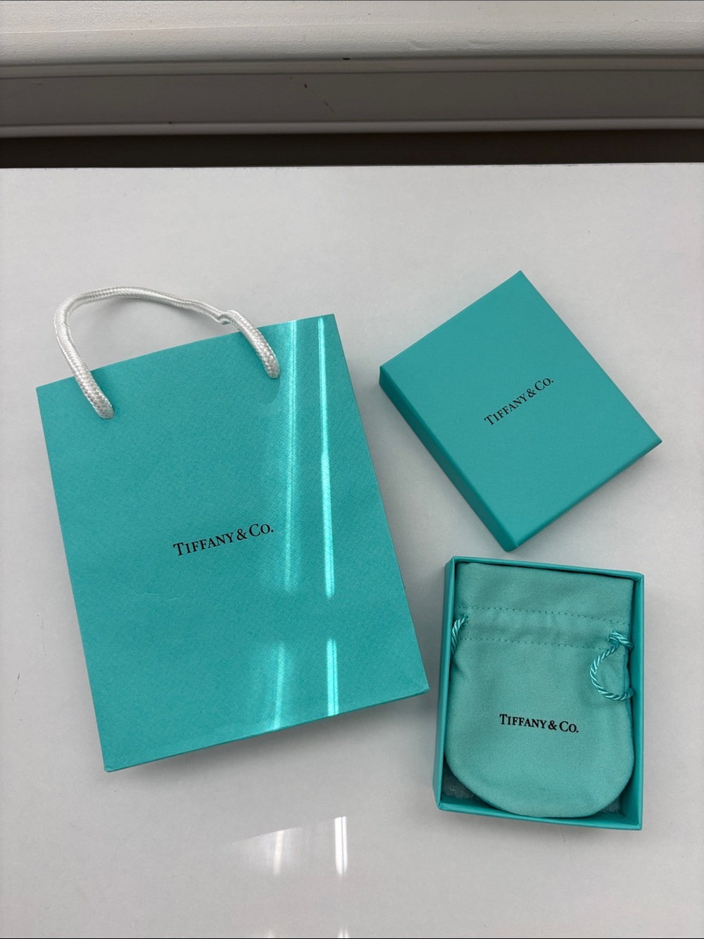 Tiffany & Co. Signature Blue Box, Pouch & Shopping Bag Set